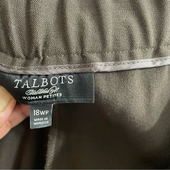 Talbots 18WP Brown Dress Pants High-Waisted Straight-Leg Career Tailored - Picture 4 of 7